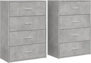 vidaXL Dulapuri, 2 buc., gri beton, 60x31x84 cm, lemn prelucrat