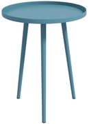 Outsunny Masă de cafea de grădină rotundă, masă de sprijin de exterior cu margini rotunde din oțel, dim. Ø40 x 50H cm bleu | Aosom Romania