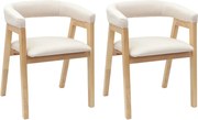 vidaXL Scaune de dining 2 pcs natural 54 x 57 x 73 cm