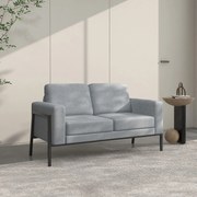 HOMCOM Canapea Modernă cu 2 Locuri pentru Camera de Zi, Design Compact, Picioare din Oțel, Perne Captusite, Gri | Aosom Romania