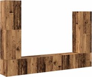 vidaXL Set dulap TV 4 piese montat pe perete lemn vechi lemn prelucrat
