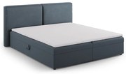 Pat boxspring albastru cu spațiu de depozitare 180x200 cm Arendal – Cosmopolitan Design
