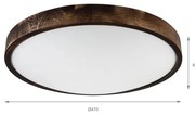 Plafonieră OAK SMOKY SLIM, 3x E27/15W/230V, Ø 47 cm, stejar/maro închis