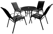 Aldotrade Set mobilier de grădină LUKO, negru, 5buc