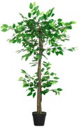 Outsunny Plantă Artificială Arbore de Ceai cu 546 de Frunze Realistice și Ghiveci de Ciment 120 cm Verde | Aosom Romania