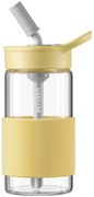 Sticla Buydeem CD1017-MY, 500 ml, Pai incorporat, Rezistenta la scurgeri, Sticla rezistentă la caldura pana la 150°C, Fara BPA, Galben