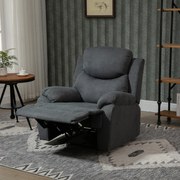 Canapea Rabatabila HOMCOM Ergonomica cu Baza Metalica, Scaun capitonat cu Cotiere, pentru Sufragerie, Dormitor, Birou, Gri Inchis | Aosom Romania
