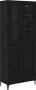vidaXL Bufet Stejar Negru 69,5 x 34 x 180 cm Lemn compozit