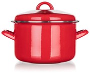 Oală emailată cu capac Banquet Milton roșu, 20 cm, 3,4 l, 20 cm
