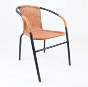 Scaun bistro de grădină, stivuibil, gri/natural