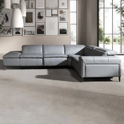 Coltar 5 locuri, Functia Relax, Sezlong Stanga, Cowhide gri