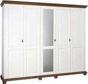 Dulap lemn masiv nuc Celia Alb/, 259 × 62 × 220 cm