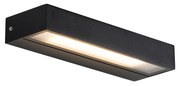 Lampă de perete modernă neagră 22 cm inclusiv LED IP65 - Hannah