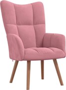 vidaXL Scaun de relaxare, roz, catifea