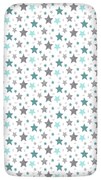 Cearceaf din bumbac cu elastic roata pentru patut 120x60 cm Kidizi All Mint Stars
