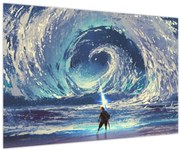 Tablou - Ilustrație a unui băiat cu o suliță (90x60 cm)