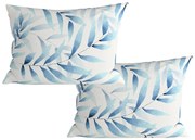 Set 2 huse decorative pentru perna din microfibra KOVENDI 50x70 cm, albastru-alb