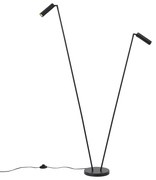 Lampă de podea modernă neagră cu 2 lumini GU10 35mm - Thomas