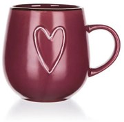 Cană din ceramică Banquet HEART 500 ml,bordo