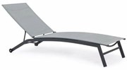 Șezlong de grădină cu roți, gri, 195 x 90 x 63 cm