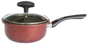 Oala cu capac Rosberg R51321G18, 18cm, 1.8L, Acoperire marmura, Inductie, Bordeaux melange