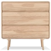 Comodă din lemn masiv de stejar cu 3 sertare Gazzda Fawn