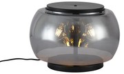 Lampă de masă de design neagră cu sticlă fumurie cu 2 lumini - Bino