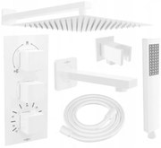 Mexen Cube DR02 set cadă-duș încastrat cu duș de ploaie 25 cm, alb - 77503DR0225-20