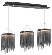 LED Lustră pe cablu CASCATA BLACK 3xLED/54W/230V