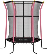 HOMCOM Trambulină Elastică pentru Copii 3-10 Ani cu Intrare cu Fermoar și Bare Căptușite, Ø163,5x190 cm, Roz | Aosom Romania