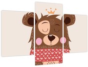 Tablou - Teddy ursuleț cu eșarfă roșie (90x60 cm)