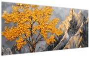 Tablou – Arbore auriu în munți (120x50 cm)