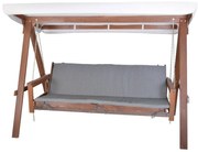 Balansoar de grădină gri/maro din lemn Adelaida – Rojaplast