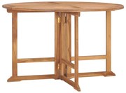 vidaXL Masă de grădină pliabilă, Ø110x75 cm, lemn masiv de tec