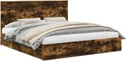 vidaXL Pat cu storage Stejar fumuriu 180 x 200 cm Lemn compozit