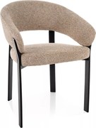 Scaun lemn tapitat Nagoja 253 bej/negru mat - H80 cm