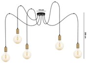 Lustră pe cablu MIROS 5xE27/60W/230V neagră/aurie