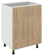Corp Baza Karo, 2 Usi, Lemn Natural/Alb, 60 x 50 x 80 cm