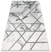 Exclusiv EMERALD covor 0085 glamour, stilat, marmură, geometric alb / argint