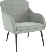 vidaXL Fotoliu, gri deschis, 63x76x80 cm, catifea