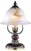 Lampa de masa rustica design italian din alama cu lemn 2801