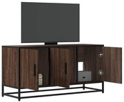 vidaXL Dulap TV stejar maro, 100x35x50 cm lemn prelucrat și metal