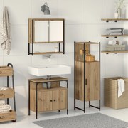 vidaXL Set de mobilier pentru baie 3 pcs Maro 33 x 33 x 120.5 cm