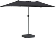 vidaXL Parasol de Grădină Negru 385 x 209 x 244 cm Poliester