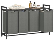 Coș pentru rufe REX negru/gri