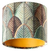 Abajur din catifea cu design frunze și interior auriu 18/18/14