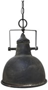 Lampă suspendată din metal, finisaj negru antichizat, H26 x D24 cm, Factory