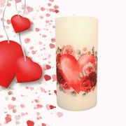 Lumanare Inima cu flori 15 cm, 4,5 cm