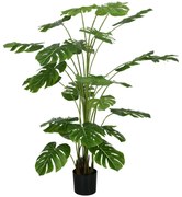 HOMCOM Monstera Deliciosa Artificiala cu Ghiveci, Planta Artificiala pentru Interior si Exterior pentru Decorarea Camerei de Zi de Acasa, 180cm