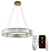 Lustră LED dimabilă pe cablu LED/50W/230V 3000-6500K crom/auriu + telecomandă